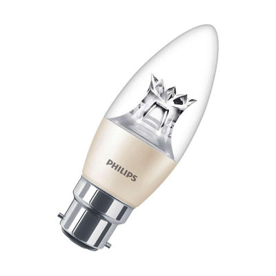 Philips Master LED DimTone Candle 5.5W B22 Dimmable Warm White Clear