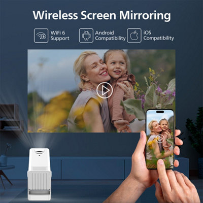 Philips, Neopix 140, Vidéoprojecteur Home cinéma, Résolution 1280x720p, Rotatif à 180 degrés, Mode Miroir, Wi-FI 6, Son Stéréo 2x3 Watts, Blanc