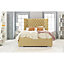 Philly Plush Bed Frame With Thick Winged Headboard - Beige