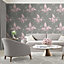 Phoebe Floral Wallpaper Pink / Grey Belgravia 59001