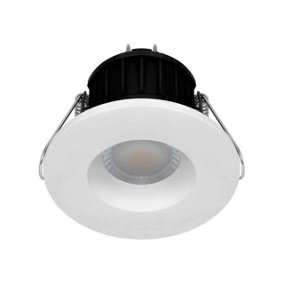 Phoebe LED Fire Rated Downlight 8.5W Dim Firesafe Tri-Colour CCT White and Brushed Nickel IP65