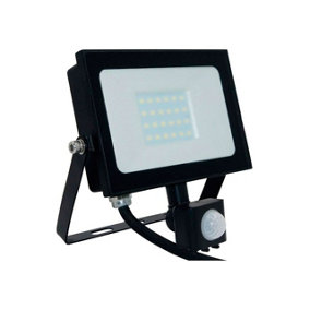 Phoebe LED Floodlight 20W Atlas-Mini PIR Sensor Cool White Black IP65