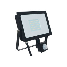 Phoebe LED Floodlight 30W Atlas-Mini PIR Sensor Cool White Black IP65