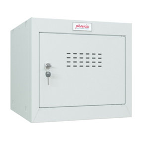 Phoenix CL0344GGK Size 1 Light Grey Cube Locker with Key Lock