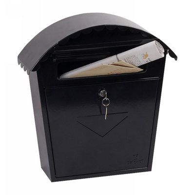 Phoenix Clasico Front Loading Letter Box MB0117KB in Black with Key Lock