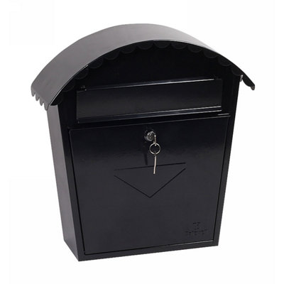 Phoenix Clasico Front Loading Letter Box MB0117KB in Black with Key Lock