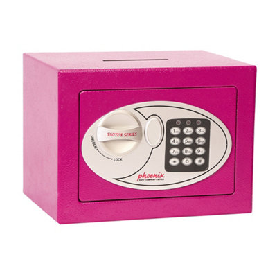 Phoenix Compact Home Office SS0721EPD Pink Security Safe with Electronic Lock