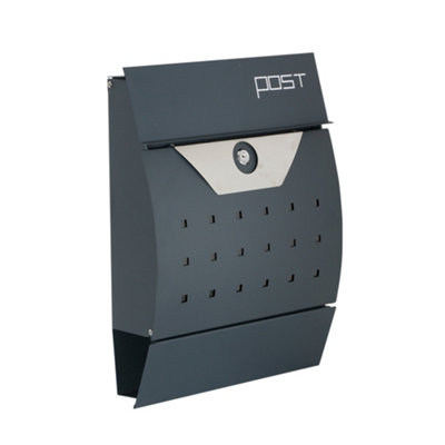 Phoenix Estilo Front Loading Letter Box MB0122KA in Graphite Grey with Key Lock. FREE DELIVERY