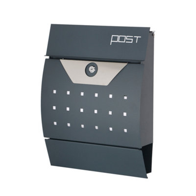 Phoenix Estilo Front Loading Letter Box MB0122KA in Graphite Grey with Key Lock. FREE DELIVERY