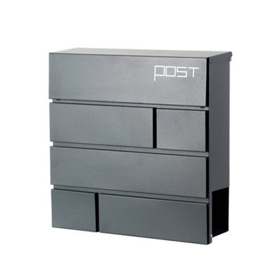 Phoenix Estilo Top Loading Letter Box MB0121KA in Graphite Grey with Key Lock. FREE DELIVERY