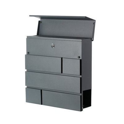 Phoenix Estilo Top Loading Letter Box MB0121KA in Graphite Grey with Key Lock. FREE DELIVERY