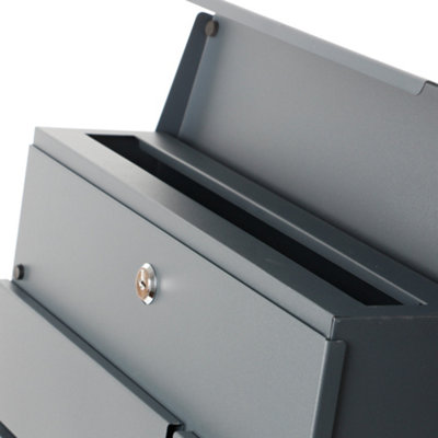Phoenix Estilo Top Loading Letter Box MB0121KA in Graphite Grey with Key Lock. FREE DELIVERY