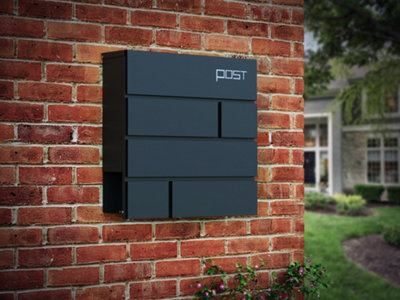 Phoenix Estilo Top Loading Letter Box MB0121KA in Graphite Grey with Key Lock. FREE DELIVERY