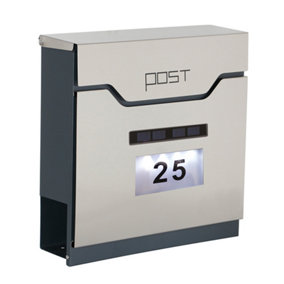 Phoenix Estilo Top Loading Letter Box MB0125KS in Stainless Steel with Key Lock. FREE DELIVERY