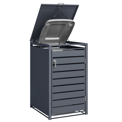 Phoenix GB1168AAK Anthracite Single Wheelie Bin Store / Bin Storage - 4