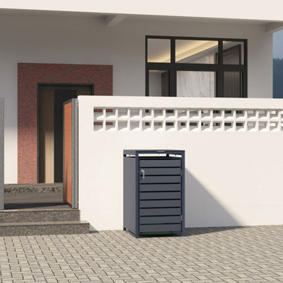 Phoenix GB1168AAK Single Wheelie Bin Steel Storage in Anthracite