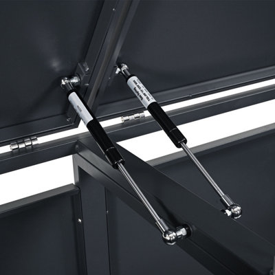 Phoenix GB2213AWK Double Wheelie Bin Steel Storage in Anthracite and Oak Wood Effect - 5