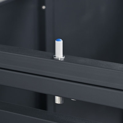 Phoenix GB2213AWK Double Wheelie Bin Steel Storage in Anthracite and Oak Wood Effect - 8