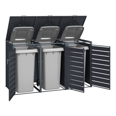 Phoenix  GB3320AAK Anthracite Triple Wheelie Bin Store / Bin Storage