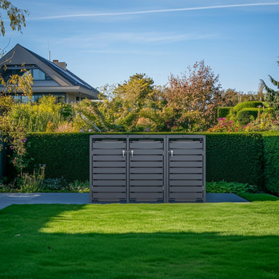 Phoenix  GB3320AAK Anthracite Triple Wheelie Bin Store / Bin Storage - 4