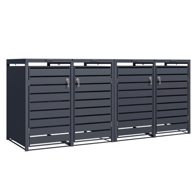 Phoenix GB4426AAK Anthracite Quad Wheelie Bin Store / Bin Storage