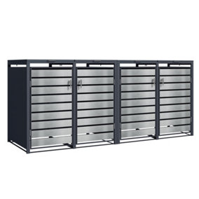 Phoenix GB4426ASK Silver Effect Quad Bin Store / Bin Storage