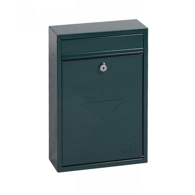 Phoenix Letra Front Loading Letter Box MB0116KG in Green with Key Lock