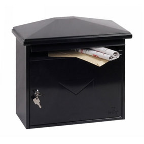 Phoenix Libro Front Loading Letter Box MB0115KB in Black with Key Lock