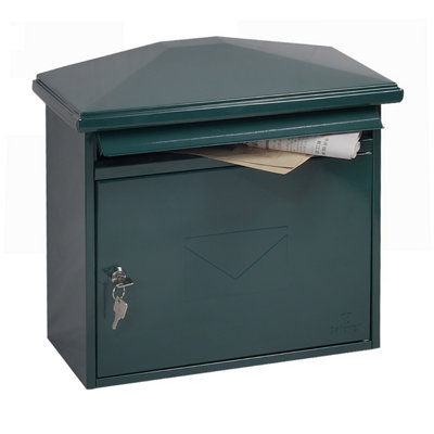 Phoenix Libro Front Loading Letter box MB0115KG in Green with Key Lock