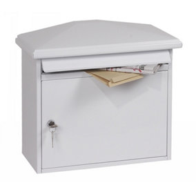 Phoenix Libro Front Loading Letter Box MB0115KW in White with Key Lock