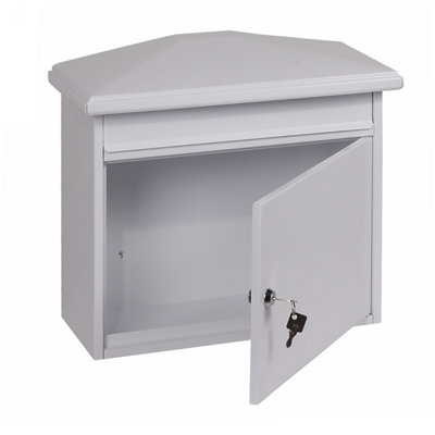 Phoenix Libro Front Loading Letter Box MB0115KW in White with Key Lock