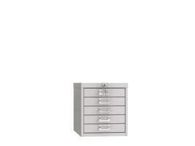 Phoenix MD Series MD0304G 5 Drawer Multidrawer Cabinet in Grey with Key Lock