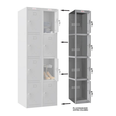 PHOENIX PL 300D SERIES PL1433GGK/ADD 1 COLUMN 4 DOOR ADD ON LOCKER IN ...