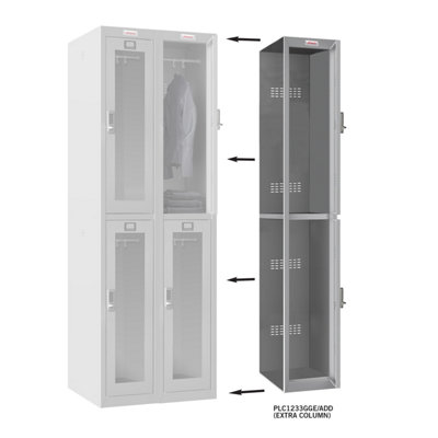 Phoenix PLC Series PLC1233GGE/ADD 1 Column 2 Clear Doors Add On locker ...