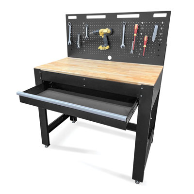 Phoenix Premium Tool Workbench with rubber wood work surface