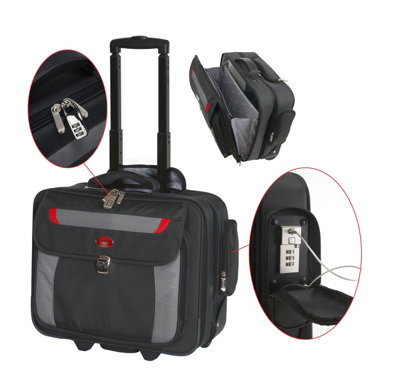 Phoenix SC0084C Venice 17 inch Laptop Security Case with Telescopic handle and Smooth Running Wheels