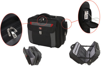 Phoenix SC0084C Venice 17 inch Laptop Security Case with Telescopic handle and Smooth Running Wheels