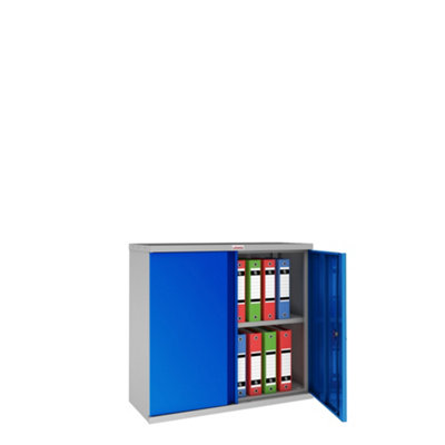 Phoenix SCL Series SCL0891GBE 2 Door 1 Shelf Steel Storage Cupboard Grey Body & Blue Doors with Electronic Lock