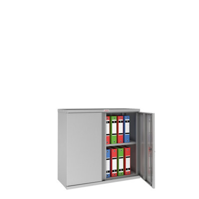 Phoenix SCL Series SCL0891GGE 2 Door 1 Shelf Steel Storage Cupboard in Grey with Electronic Lock