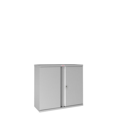 Phoenix SCL Series SCL0891GGK 2 Door 1 Shelf Steel Storage Cupboard in Grey with Key Lock - 3