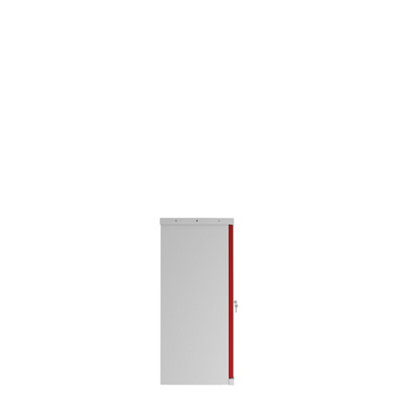 Phoenix SCL Series SCL0891GRK 2 Door 1 Shelf Steel Storage Cupboard Grey Body & Red Doors with Key Lock - 4