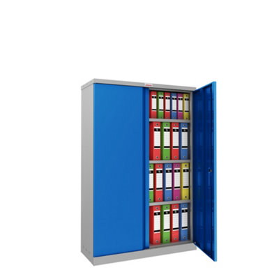 Phoenix SCL Series SCL1491GBE 2 Door 3 Shelf Steel Storage Cupboard Grey Body & Blue Doors with Electronic Lock