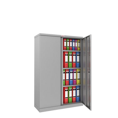 Phoenix SCL Series SCL1491GGE 2 Door 3 Shelf Steel Storage Cupboard in Grey with Electronic Lock