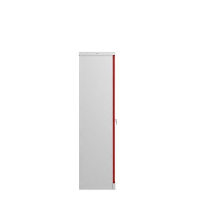 Phoenix SCL Series SCL1491GRK 2 Door 3 Shelf Steel Storage Cupboard Grey Body & Red Doors with Key Lock - 4
