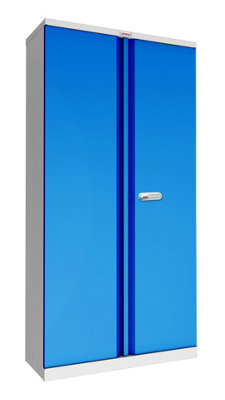 Phoenix SCL Series SCL1891GBE 2 Door 4 Shelf Steel Storage Cupboard Grey Body & Blue Doors with Electronic Lock
