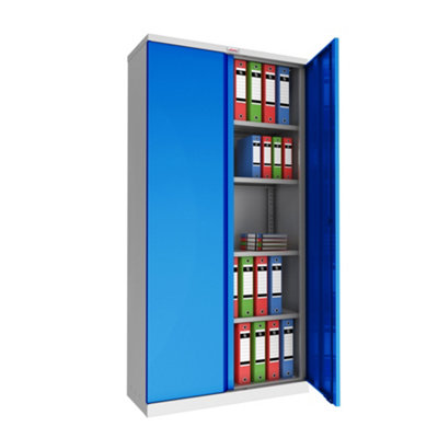 Phoenix SCL Series SCL1891GBE 2 Door 4 Shelf Steel Storage Cupboard Grey Body & Blue Doors with Electronic Lock