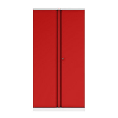 Phoenix SCL Series SCL1891GRK 2 Door 4 Shelf Steel Storage Cupboard Grey Body & Red Doors with Key Lock - 4