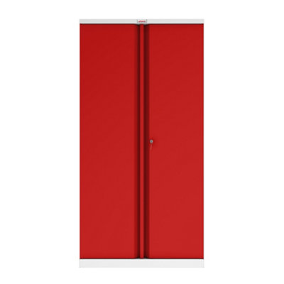 Phoenix SCL Series SCL1891GRK 2 Door 4 Shelf Steel Storage Cupboard Grey Body & Red Doors with Key Lock