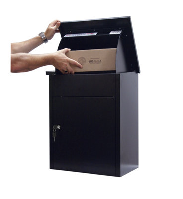 Phoenix Top Loading Parcel Box PB0581BK in Black with Key Lock with FREE Delivery