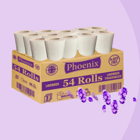 Phoenix Triple Quilted Toilet Roll Box of 54 3ply Lavender Scented Rolls